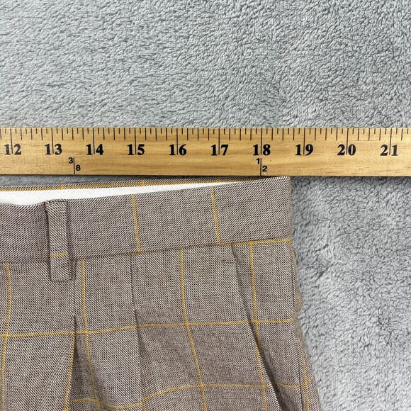 Express Cropped Suit Pant Mens 36x30 Brown Pleated Front Formal Business Wear - Picture 10 of 15